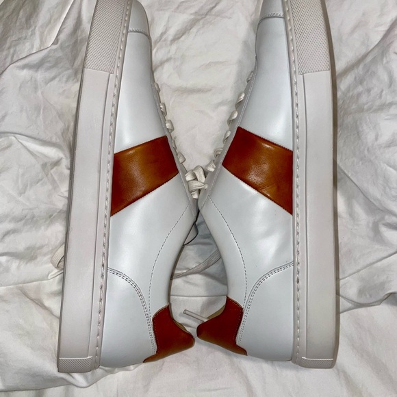 NWOB Magnanni White and Tan Men's Leather Sneakers - Picture 2 of 11